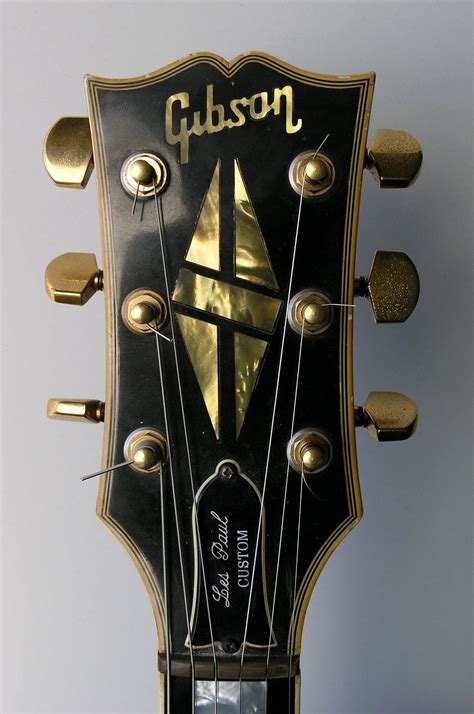 Vintage Gibson Les Paul Custom headstock with Grover tuners and brass ...