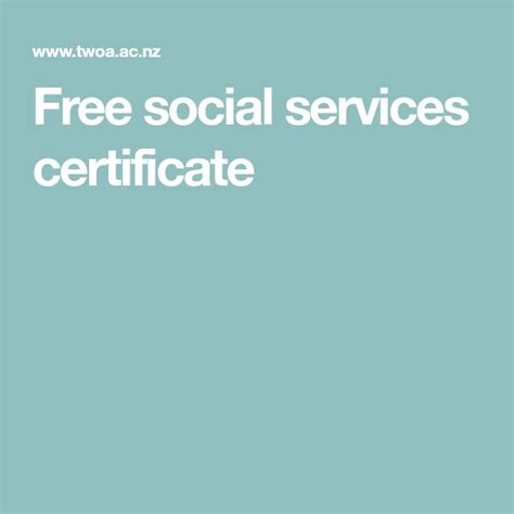 Free social services certificate | Social services, Social work, Social