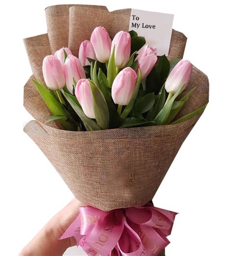 Send 10 Pieces Pink Tulips Bouquet to Manila City Philippines