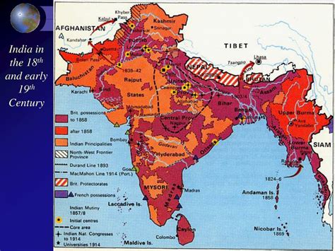 19th Century Colonial India Map - Map