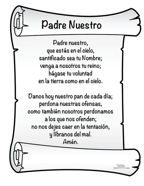 Padre Nuestro para Imprimir