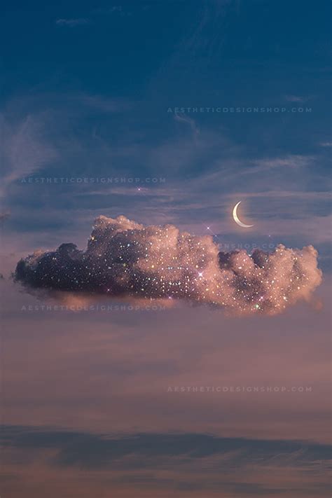 Aesthetic image of shining cloud and moon in the sky ⋆ The Aesthetic Shop