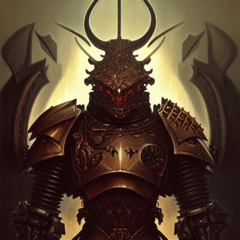 Demon Knight in Primal Armor Warhammer 40000 · Creative Fabrica