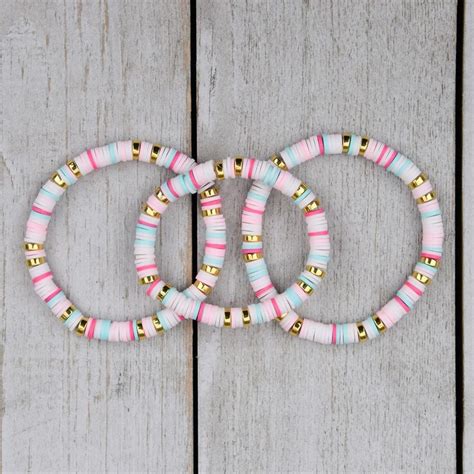 Clay Bracelet Ideas Preppy - Preppy Clay Bead Bracelet Honey | yositamusni