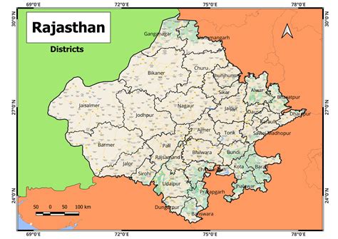 Rajasthan District Map free (Rajasthan Map Download) - Geographical ...