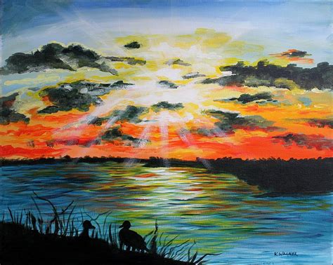 Mississippi River Sunset Painting by Karl Wagner - Fine Art America