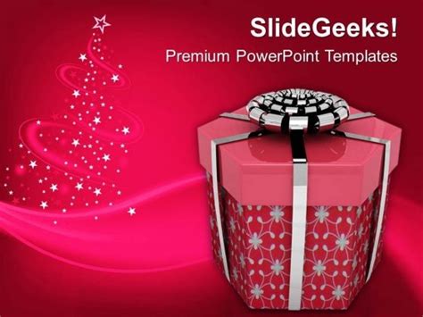 Render Of Christmas Gift PowerPoint Template 1113 - PowerPoint Themes