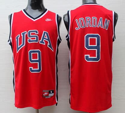 1984 Olympics Team USA #9 Michael Jordan Red Swingman Jersey on sale ...