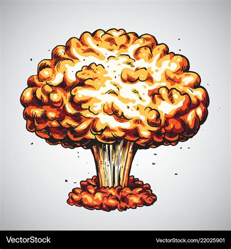 Nuclear explosion atomic bomb mushroom cloud Vector Image