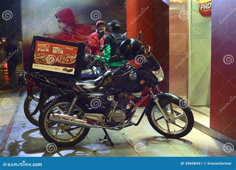 Delivery Motorbike in Front of Pizza Hut Delivery in Lima, Peru ...