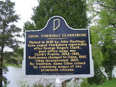 Odon, Formerly Clarksburg - Indiana Historical Markers on Waymarking.com