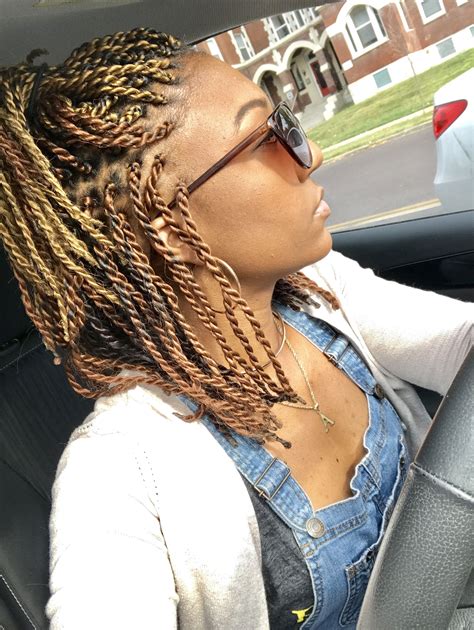 3 shades of blonde 2 strand twists. Ombre twists. Short twists. African ...