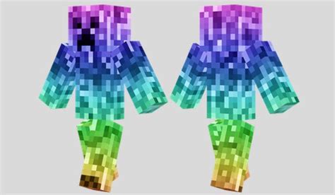 Rainbow Creeper Skin for Minecraft | MineCraftings