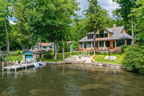 Gorgeous Winnipesaukee Lakefront Home has SW Exposure and Private Beach ...