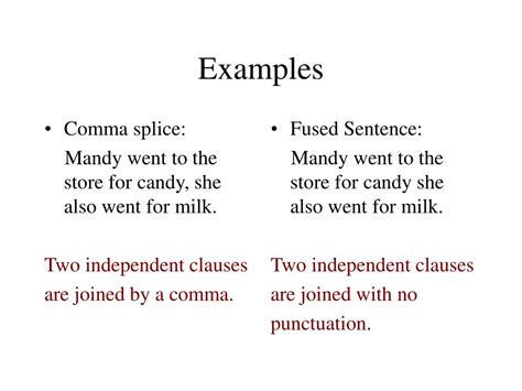 Comma Splice Run On Sentence Examples