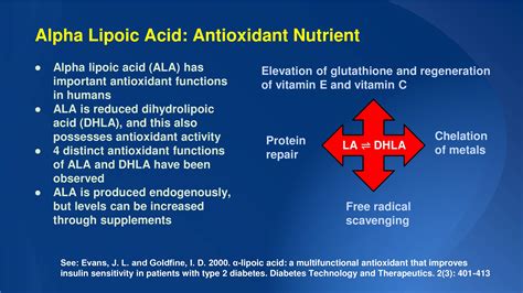 The Antioxidant Effects of Alpha Lipoic Acid