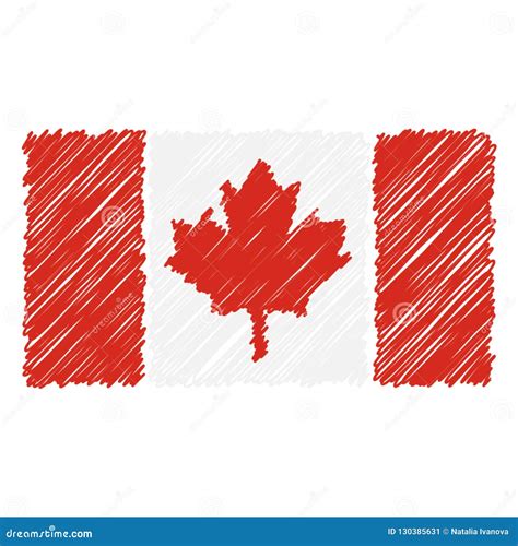 Hand Drawn National Flag of Canada Isolated on a White Background ...