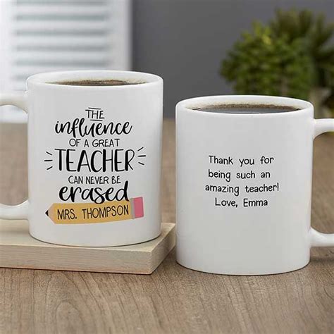 The Influence of a Great Teacher Personalized Coffee Mug - White ...