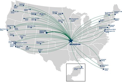 Frontier Airlines Flight Route Map