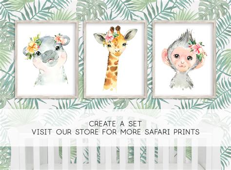 Safari Nursery Wall Decor Baby Girl Nursery Decor Printable | Etsy