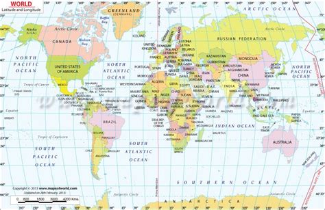 Map Of The World With Longitude And Latitude