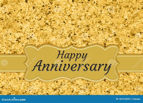 Happy Anniversary Gold Greeting Card Stock Image Image Of Texture ...