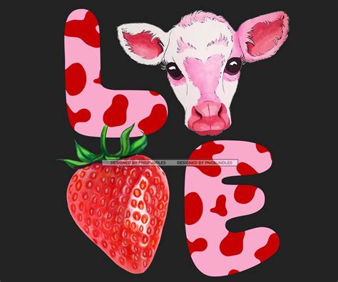 Strawberry Cow | LOVE | PNG | Sublimation | Digital Download | Love png ...