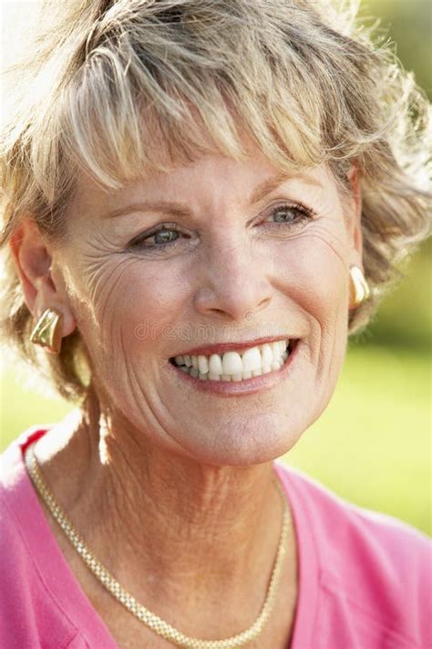 Portrait of Senior Woman Smiling Stock Image - Image of casual, looking ...