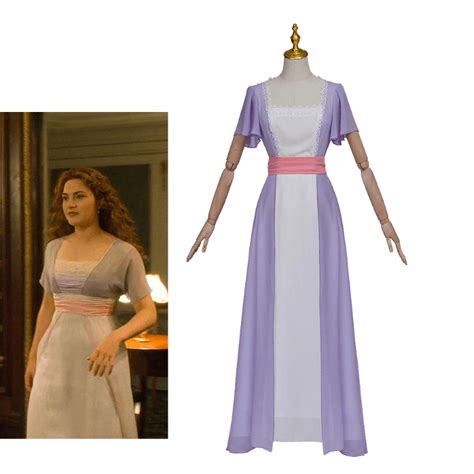 Movie Titanic Rose DeWitt Bukater Cosplay Clothes Costume Prom Dress ...