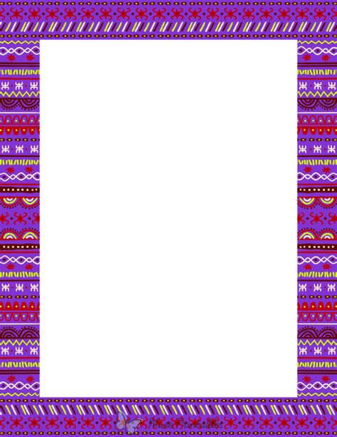 Printable Purple African Page Border