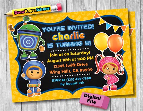 Team Umizoomi Birthday Invitation digital Download Team - Etsy Canada