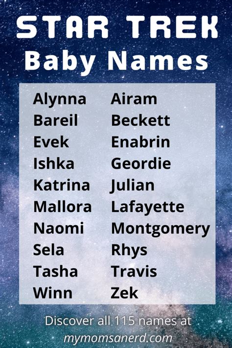 115 Star Trek Baby Names | Unique Creative Ideas • My Mom's a Nerd