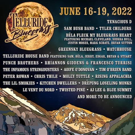 Telluride Bluegrass Festival 2023 | Lineup, Tickets and Info