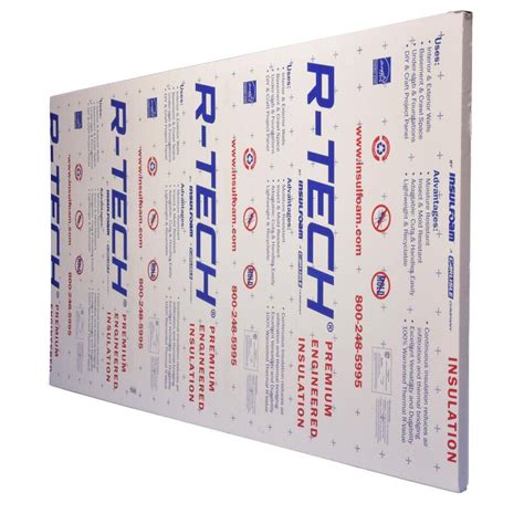 R-Tech 1 in. x 48 in. x 8 ft. R-3.85 Insulating Sheathing 320821 - The ...