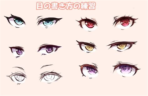 目の描き方の練習（資料・フリー素材） … | Dibujos de ojos, Dibujar ojos de anime, Como ...