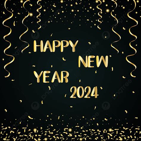 Happy New Year 2024 Golden Vector Background, Happy, New, Year ...