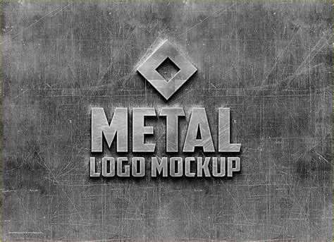 3d Wall Logo Mockup Template Free Of Free Realistic Metal Logo Mockup ...