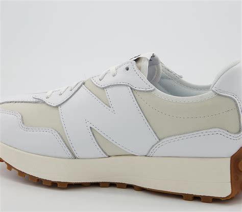 New Balance 327 Trainers White Leather - Unisex Sportschuhe