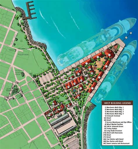 13 Facility layout map of the Historic Falmouth Cruise Port, Falmouth ...