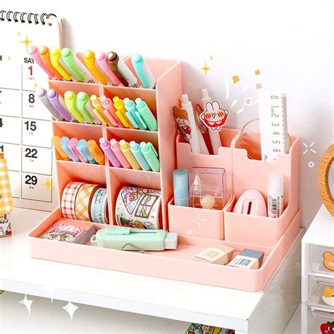 Kawaii Desk Accessories Penholder Desk Organizer Desktop Cute Penholder ...