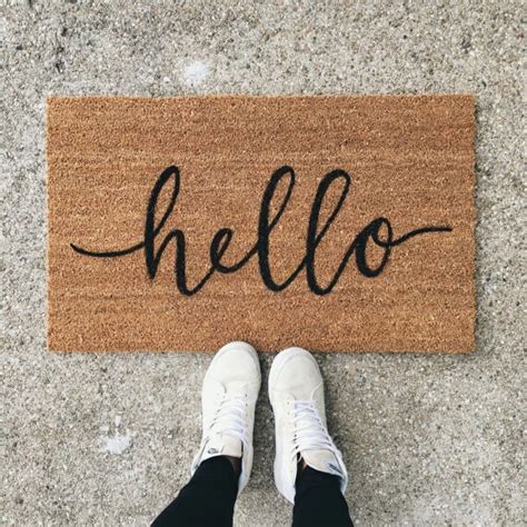 Hello Pattern Customized Coir Doormat - HIMATS