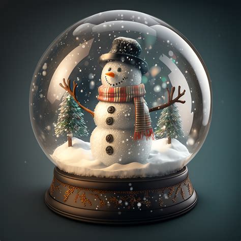 Künstlerische Illustration | Christmas snow globe with a Christmas ...