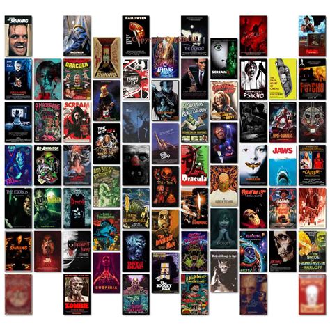 Buy 70PCS Vintage Horror Movie Wall Collage Kit,Creepy Classic Horror ...