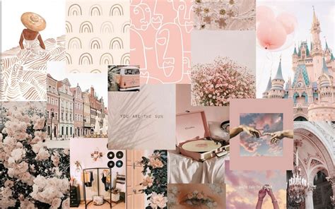 Pink/Beige MacBook wallpaper collage | Macbook wallpaper, Cute laptop ...