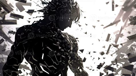 AI generated shattered shadow, digital art illustration, Generative AI ...