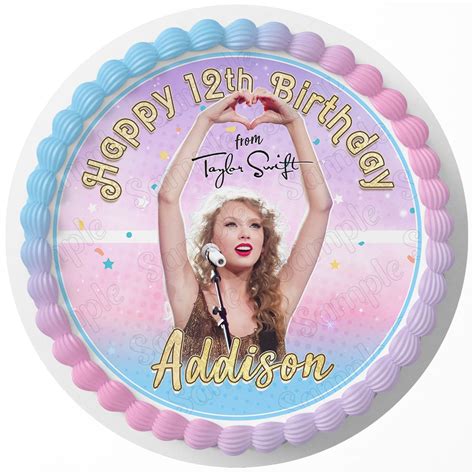 Taylor Swift Singer Edible Cake Toppers Round – Ediblecakeimage