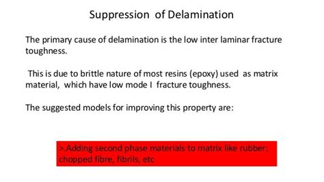 Delamination in composites