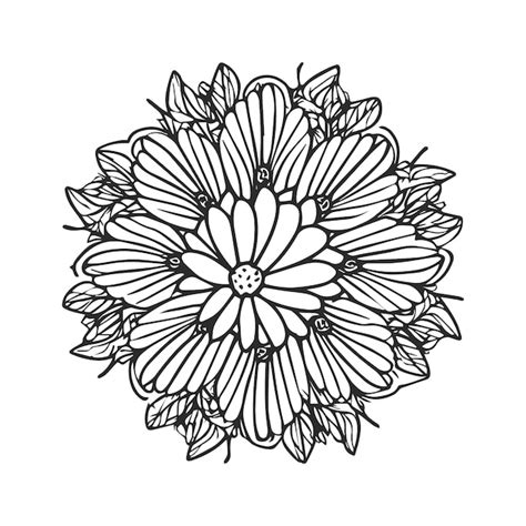 Premium Vector | Flower coloring page vector flower line art white ...