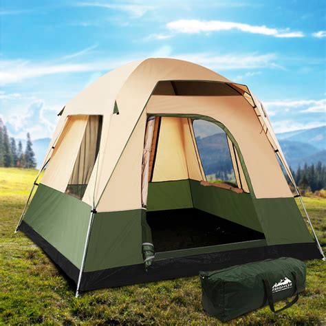 Weisshorn Family Camping Tent 4 Person Hiking Beach Tents Canvas Ripst ...