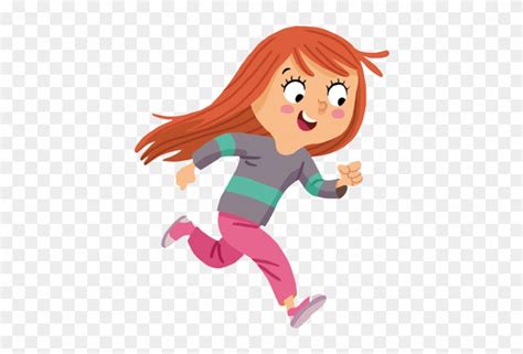 Cartoon - Running Girl - Running Girl Animation - Free Transparent PNG ...